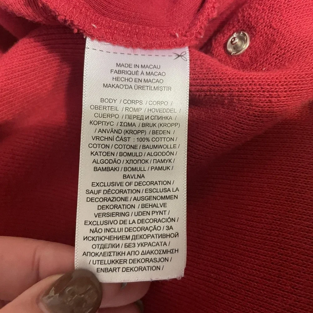Ralph‎ Lauren Jumpsuit Baby 12M Red Knit One Piece Full Snap Closure Pony Logo